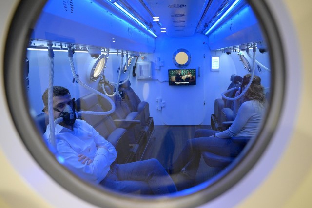 View inside the hyperbaric chamber